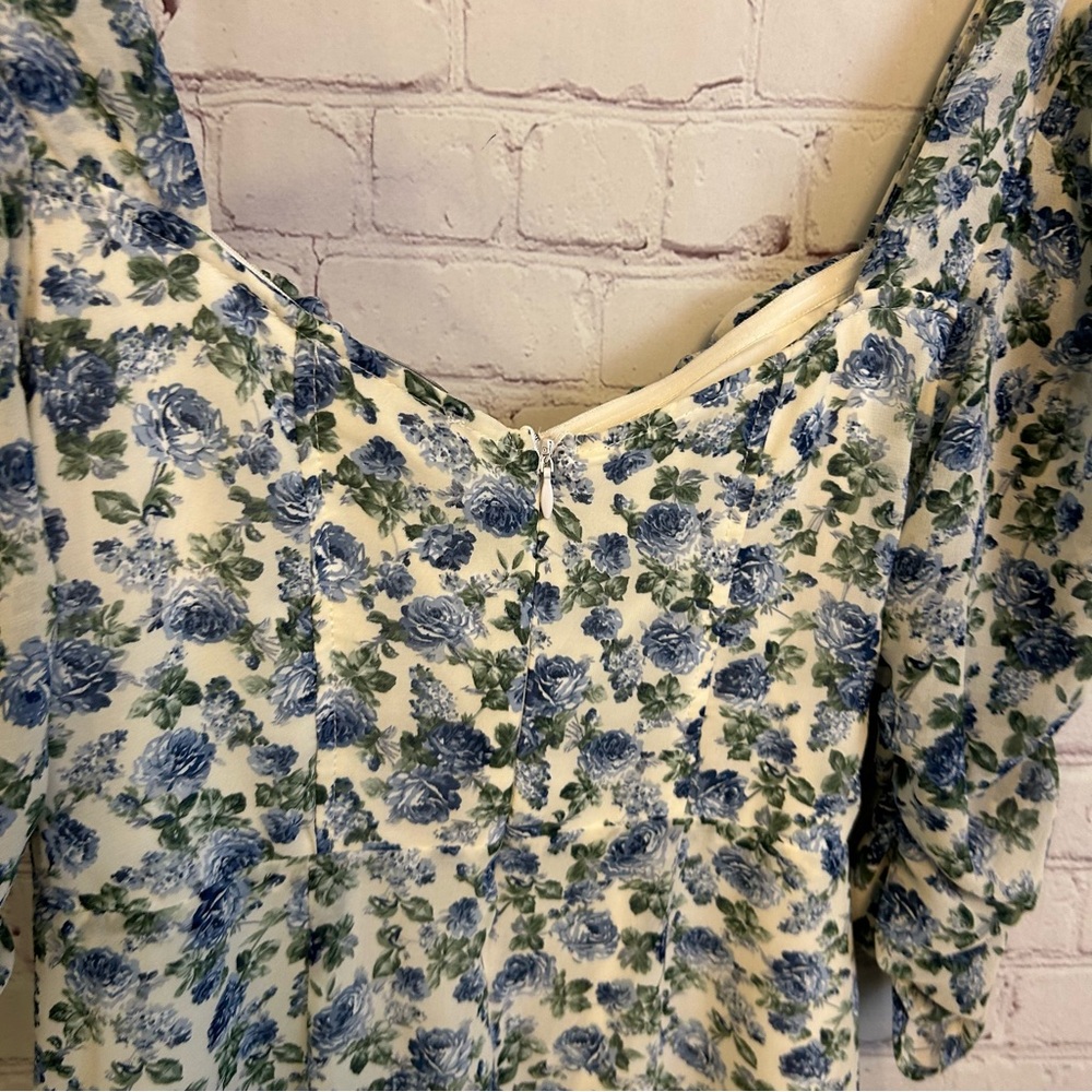 VICI Cotton Candy LA New blue floral cottagecore dress Medium square neck girly - Picture 12 of 12